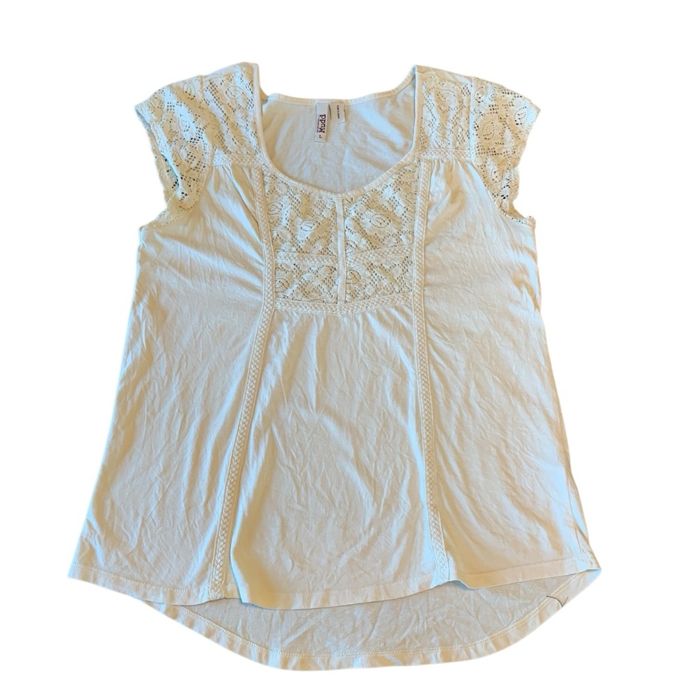 MUDD | Mudd Size Large Cream Lace Top Cap Sleeve Early 2000’s Y2K